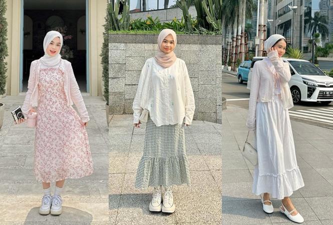 10 Referensi Outfit Hijab Girly ala Nola Clara, Auto Tampil Manis!