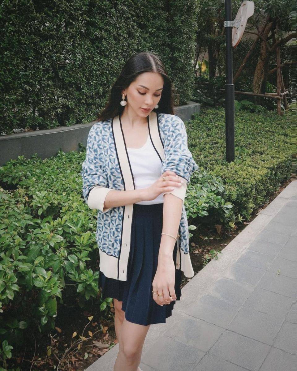 padu padan pattern outfit ala Alyssa Daguise (instagram.com/alyssadaguise)