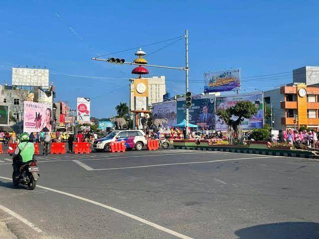 Suasana Tugu Adipura, Bandar Lampung saat car free day. (IDN Times/Istimewa).