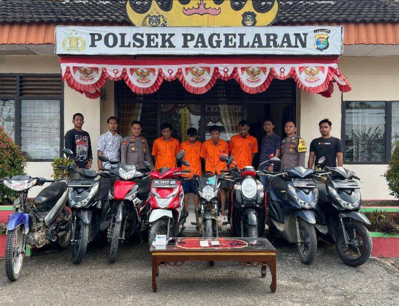 Polisi gabungan ungkap kasus komplotan pencurian motor di wilayah hukum Pringsewu. (Dok. Polres Pringsewu).