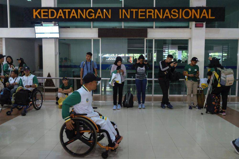 Kedatangan kontingen Peparnas 2024 di Bandara Adi Soemarmo, Solo. (Dok/PB Peparnas XVII)