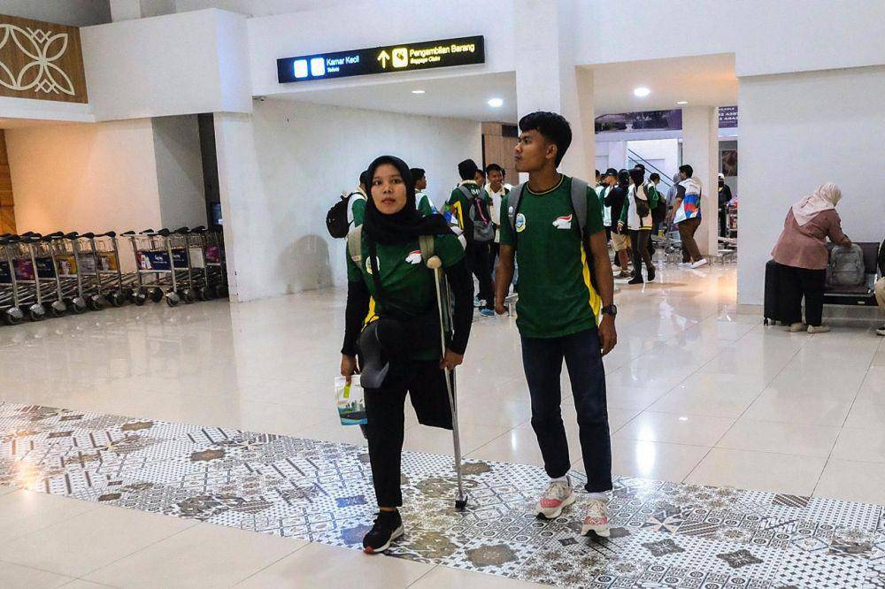 Kedatangan kontingen Peparnas 2024 di Bandara Adi Soemarmo, Solo. (Dok/PB Peparnas XVII)