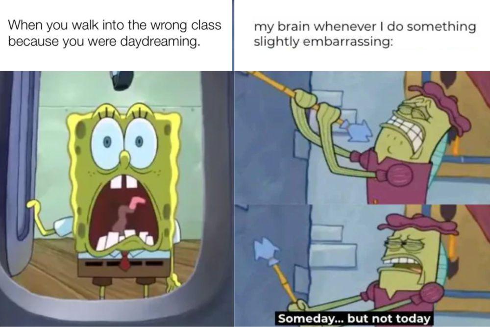 7 Meme SpongeBob tentang Hal yang Bikin Malu