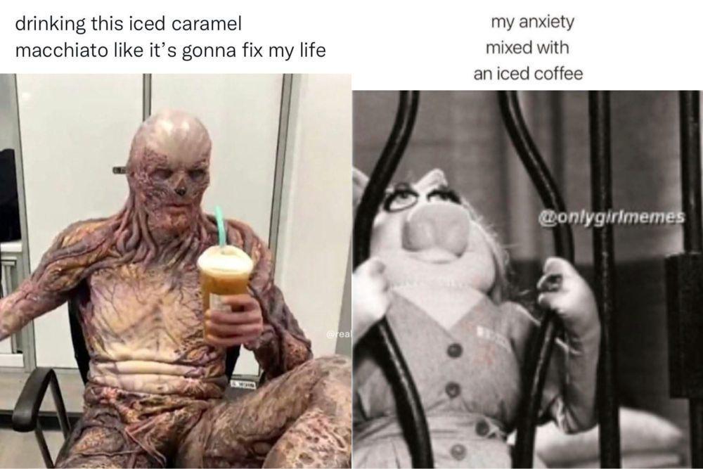 7 Meme Kecanduan Es Kopi, Masalah Hidup Berasa Hilang kalau Udah Minum