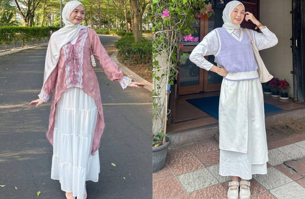 8 Ide Padu Padan Rok Putih ala Anny Shofia, So Timeless!