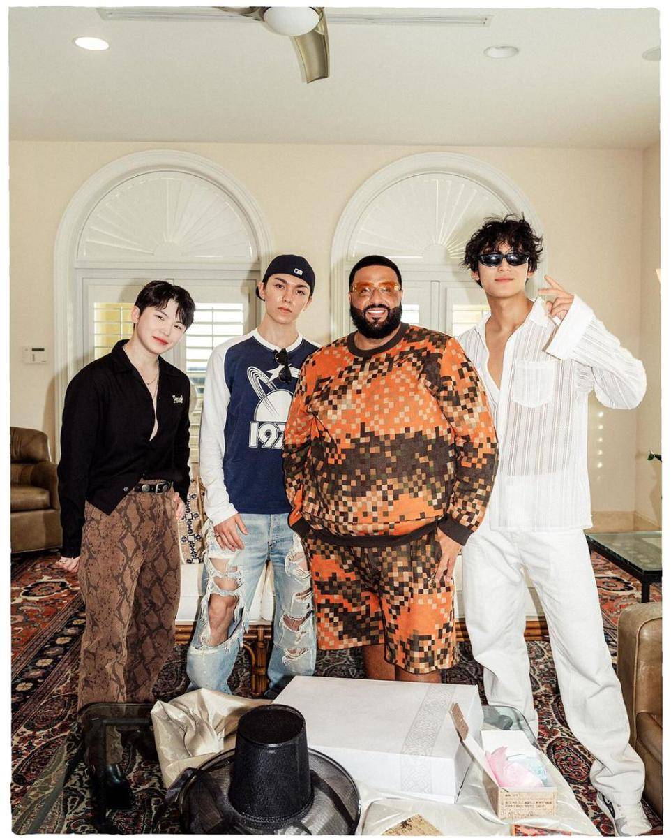Woozi, Vernon, Mingyu SEVENTEEN, dan DJ Khaled (instagram.com/djkhaled)