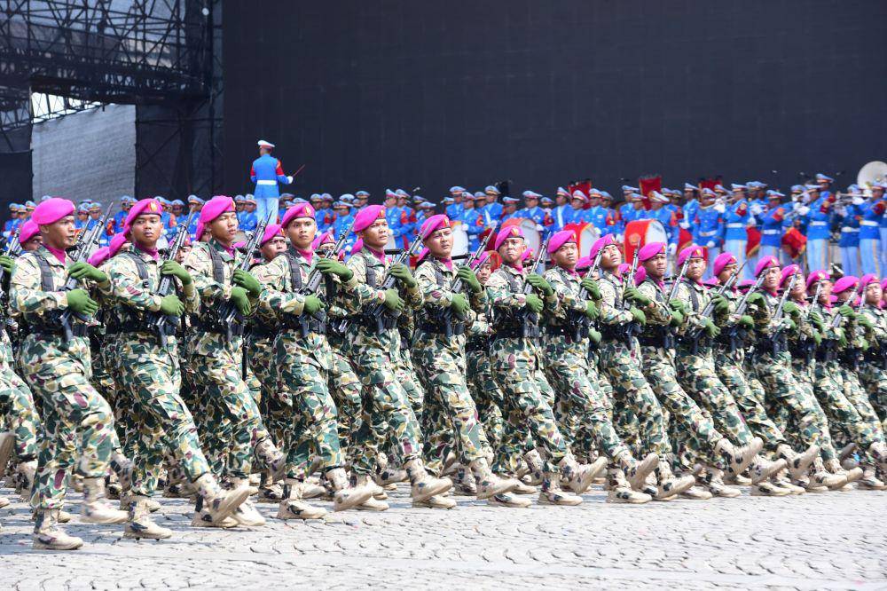 Gladi Kotor Upacara Parade dan Defile serta demonstrasi ketangkasan Prajurit, Senin (30/9/2024). (Dok. Korps Marinir)