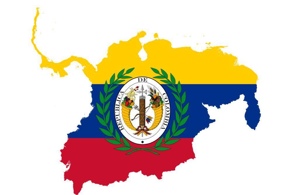 peta dan bendera Kolombia Raya yang dibuat oleh seniman Milenioscuro (commons.wikimedia.org/Henrykez)