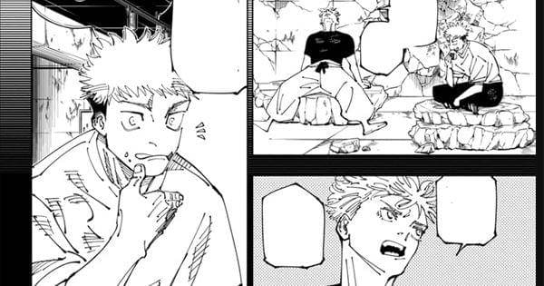 Yuji dan Gojo saat latihan ( Dok. Shueisha / Jujutsu Kaisen )