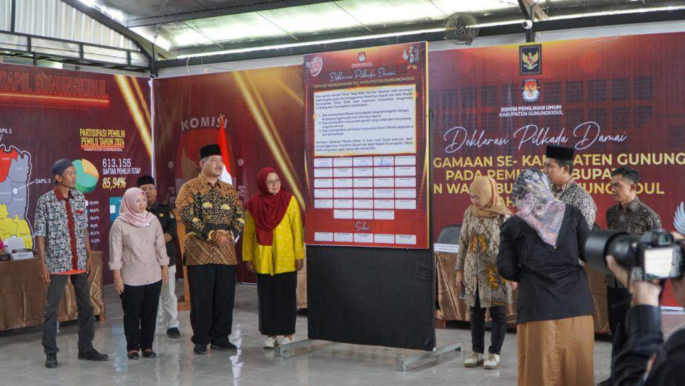 KPU dan Kemenag Gunungkidul gelar deklarasi pilkada damai.(Dok.Diskominfo Gunungkidul)