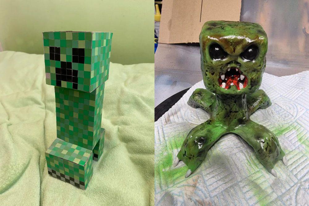 7 Karya Buatan Tangan Bertema Creeper Minecraft, Variatif!