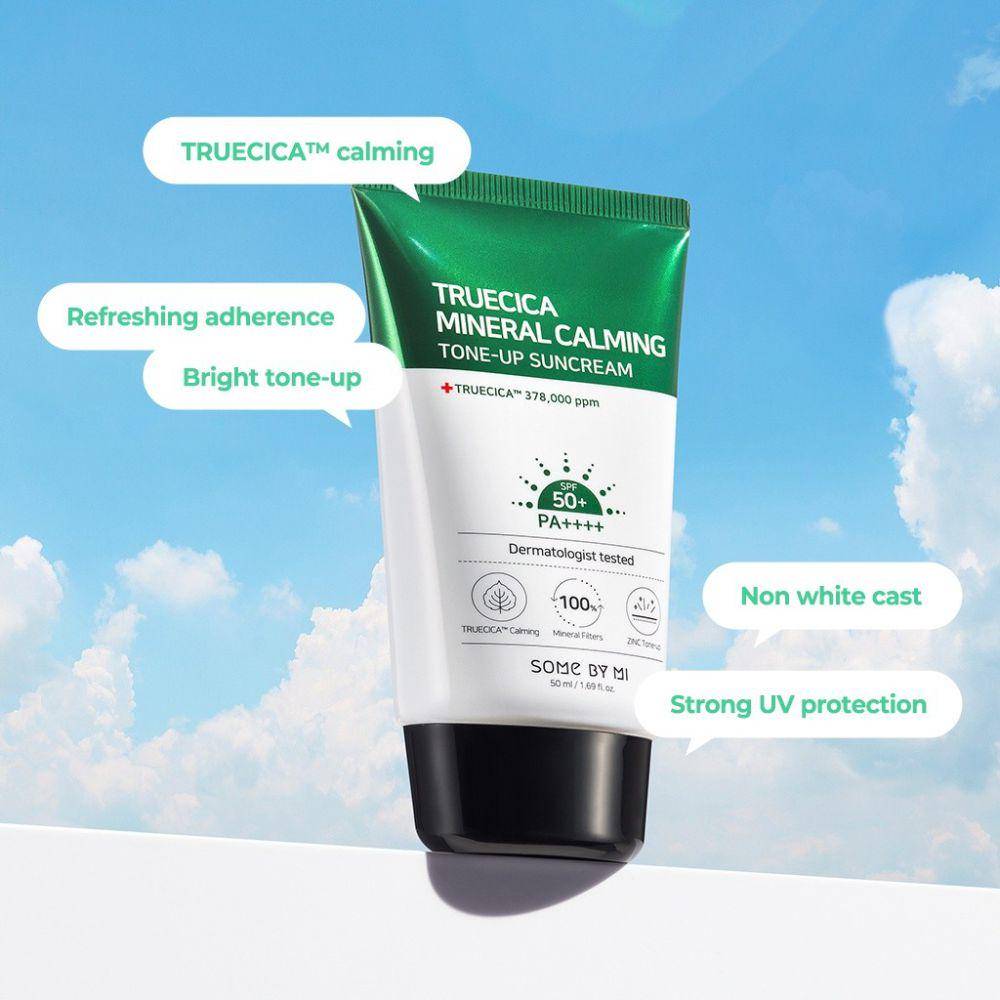 SOME BY MI Truecica Mineral Calming Tone up Suncream (shopee.co.id/Some By Mi Official Shop)