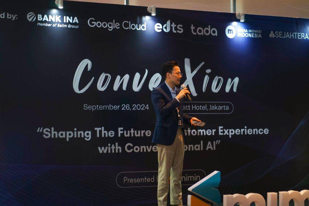 Acara peluncuran tekonologi AI Voice oleh Mimin di ConverXion 2024. (Dok.Mimin)
