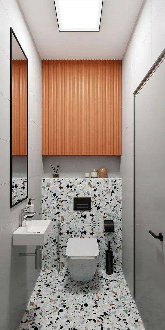 ide dekorasi powder room elegan di rumah (homies.la)