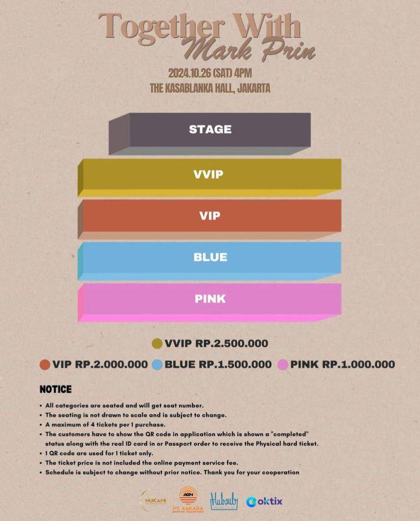 harga tiket fan meeting Mark Prin di Jakarta 2024 (instagram.com/mark_prin)