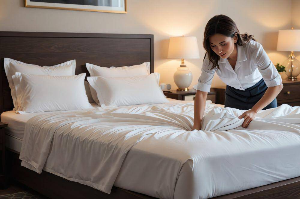 ilustrasi housekeeper membersihkan kamar hotel (vecteezy.com/_mim_)