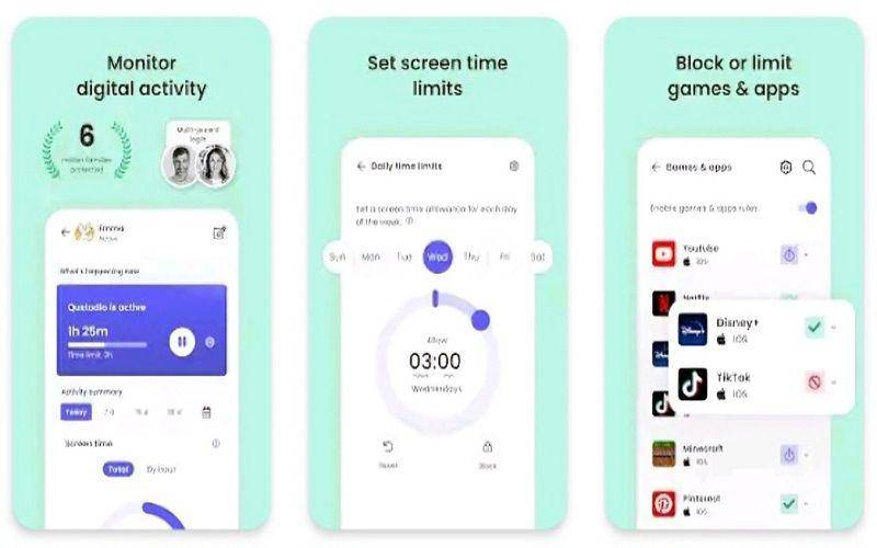 tampilan aplikasi Qustodio (dok. Google Play Store/Qustodio)