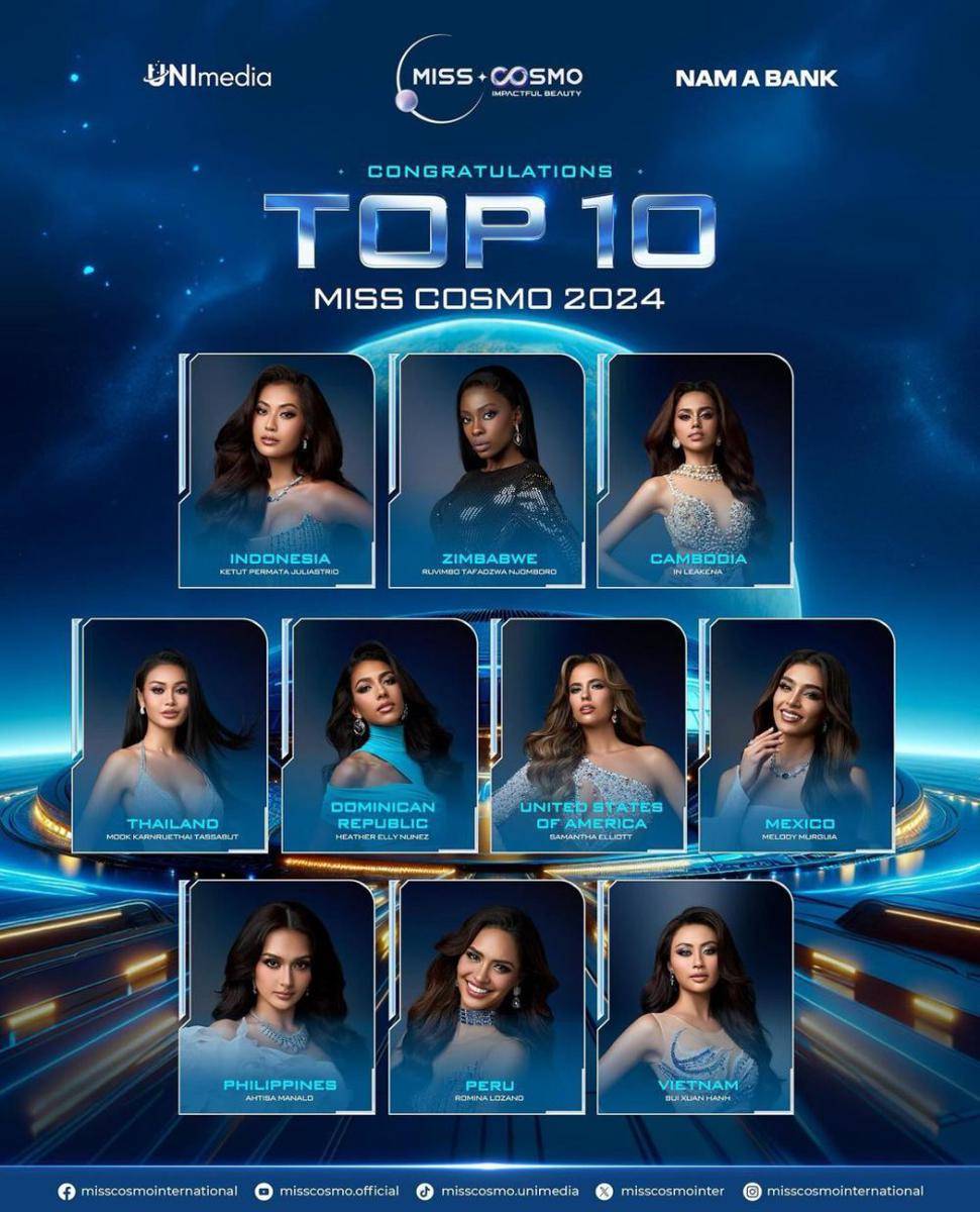 Hasil Lengkap Ajang Miss Cosmo 2024 (Instagram.com/misscosmointernational)