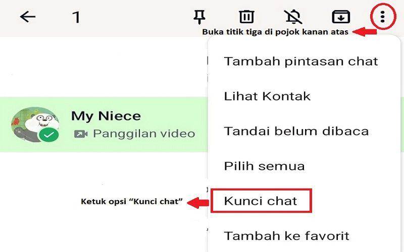 langkah-langkah mengunci obrolan di WhatsApp (dok. pribadi/Jubaedah Haryani)