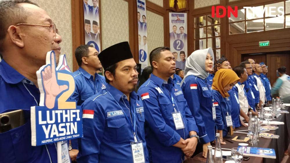 Pimpinan DPC Demokrat Wonogiri saat ikut konsolidasi pemenangan bagi Luthfi-Yasin di Hotel Santika Semarang. (IDN Times/Fariz Fardianto)