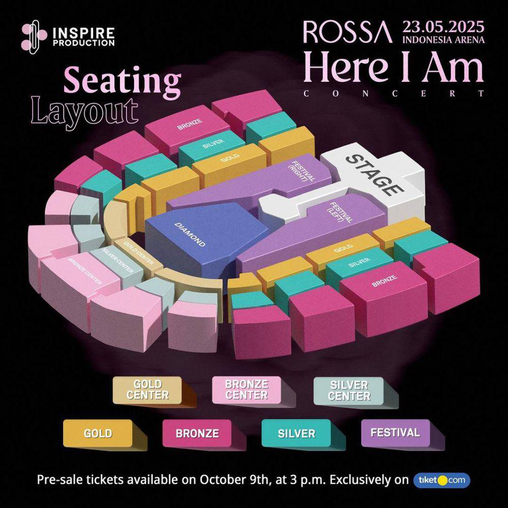 seatplan konser Rossa "Here I Am" 2025 (instagram.com/itsrossa910)