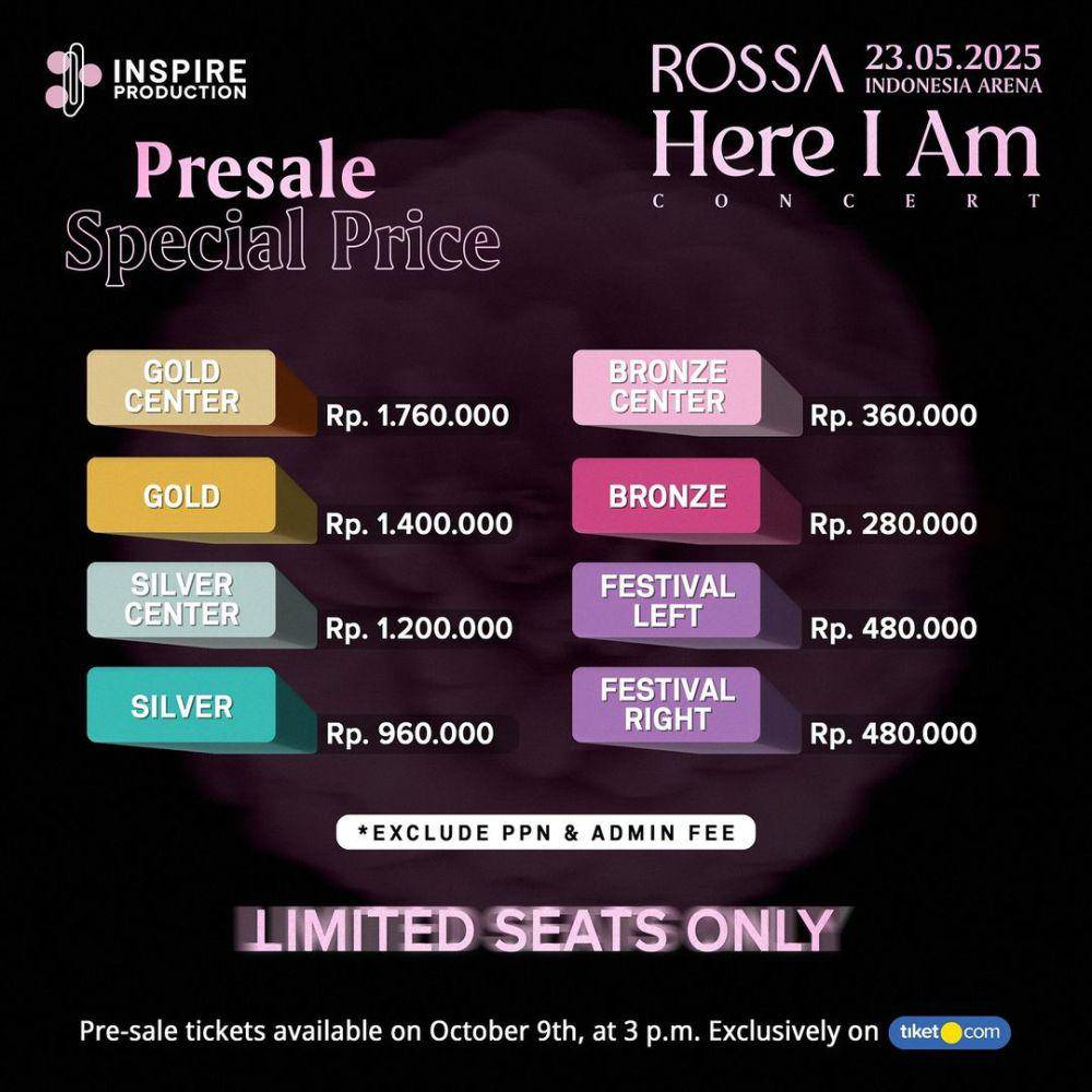 harga tiket konser Rossa "Here I Am" 2025 (instagram.com/itsrossa910)