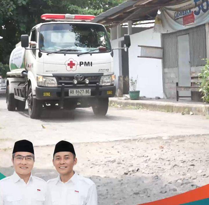 Tangkapan layar video droping air PMI dan NU Bantul diedit dan digunakan untuk kampanye pilkada.(Dok.Istimewa)