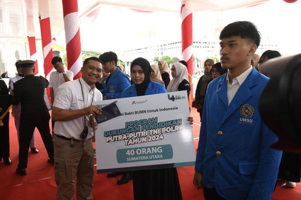 Inalum salurkan beasiswa untuk mahasiswa keluarga TNI/Polri di Sumut (dok.istimewa)