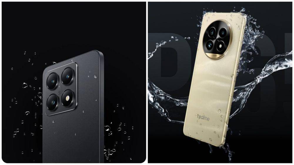 ilustrasi Xiaomi 14T yang bersertifikasi IP68 (mi.co.id) | ilustrasi realme 13 Pro+ 5G yang bersertifikasi IP65 (realme.com)