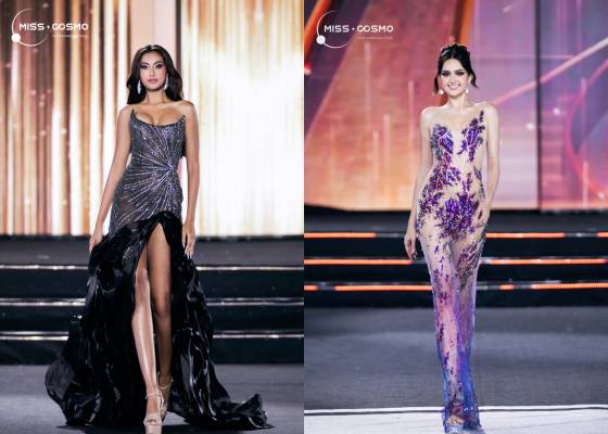 Potret Jajaran 10 Besar Miss Cosmo 2024 Saat Sesi Gaun Malam (NAG KiengCan and KiengCanTeam for Facebook.com/Miss Cosmo)