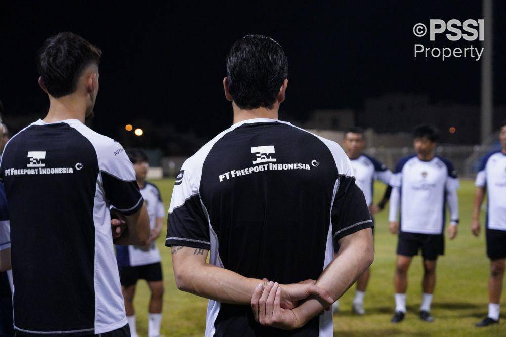Potret latihan Timnas Indonesia di Bahrain. (dok. PSSI)