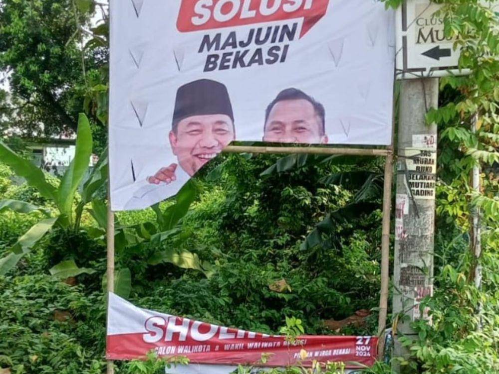APK Paslon Wali Kota Bekasi diduga dirusak. (Istimewa)