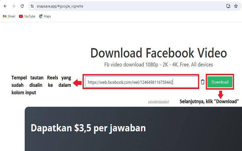 cara download Reels FB ke galeri HP tanpa aplikasi (dok. pribadi/Jubaedah Haryani)