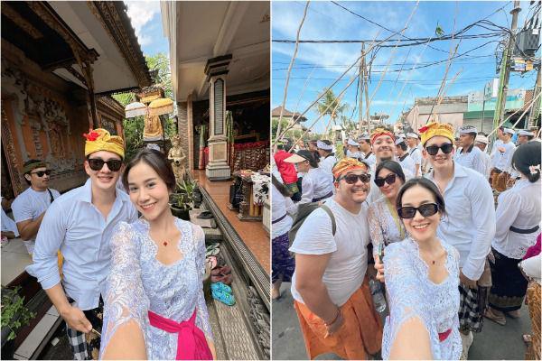 7 Potret Mayang Lucyana Ikut Acara Mekotek di Bali, Belajar Budaya!
