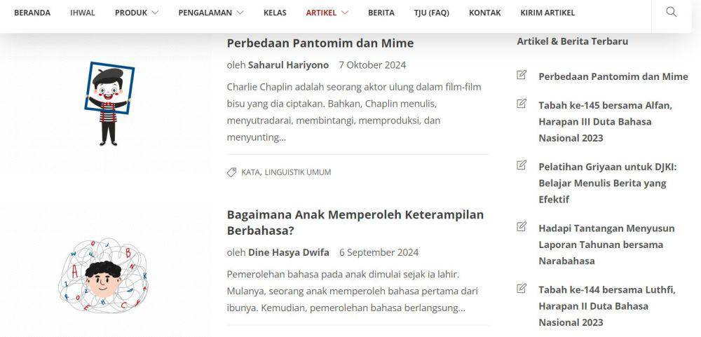 Tangkapan layar Narabahasa. (Dok. Narabahasa.id)