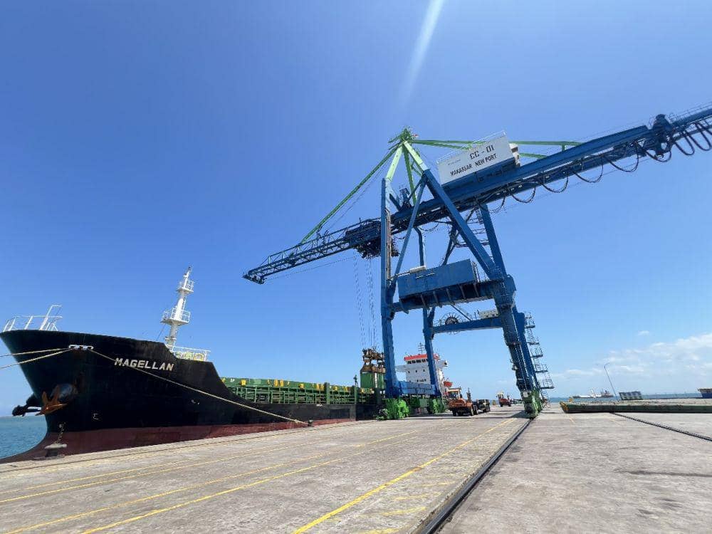 Pembangunan Makassar New Port (MNP) memperkuat peningkatkan infrastruktur pelabuhan di Indonesia, khususnya di wilayah timur. (Dok. Istimewa)