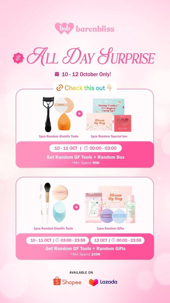 Diskon makeup dan skincare 10.10 (instagram.com/stories/barenbliss_id)