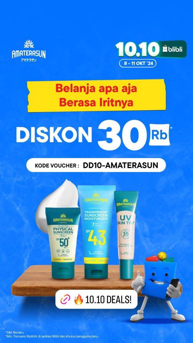 Diskon makeup dan skincare 10.10 (instagram.com/stories/amaterasun)