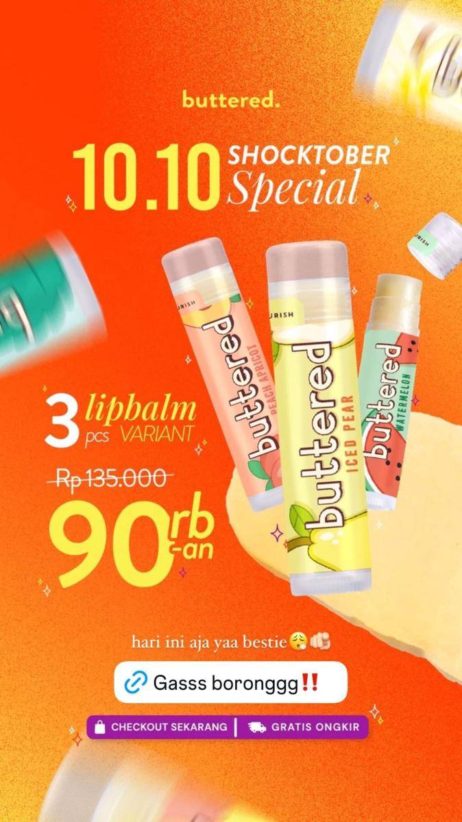 Diskon makeup dan skincare 10.10 (instagram.com/stories/butteredofficial)
