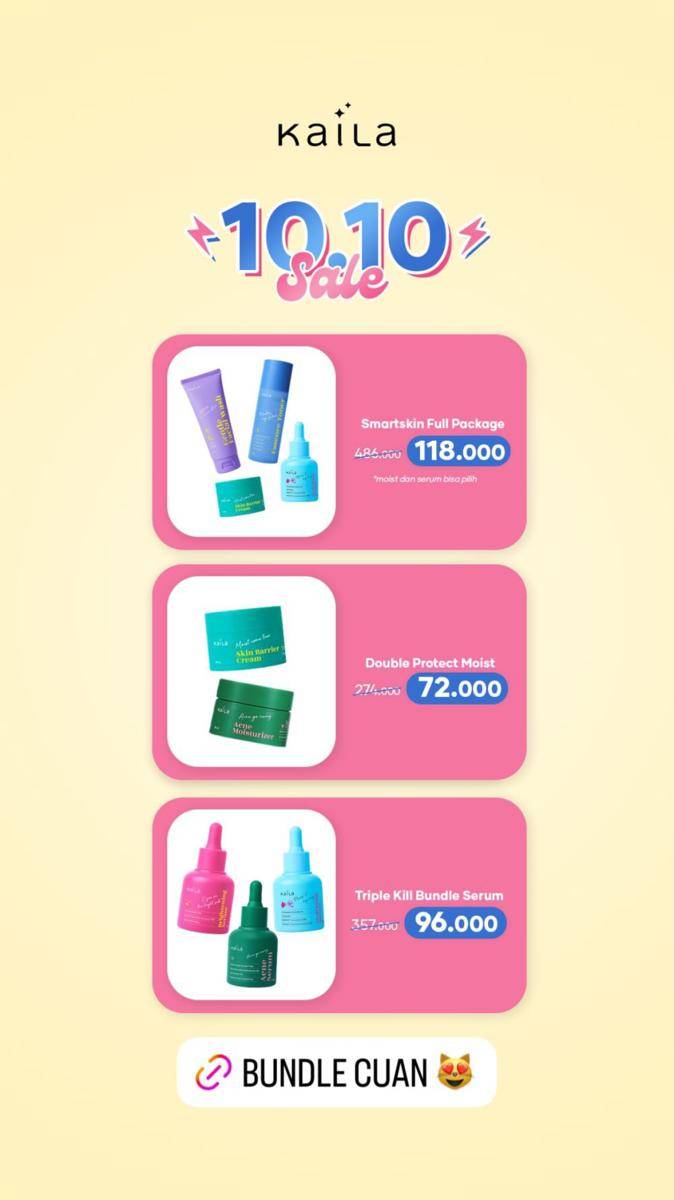 Diskon makeup dan skincare 10.10 (instagram.com/kailaofficial.id)