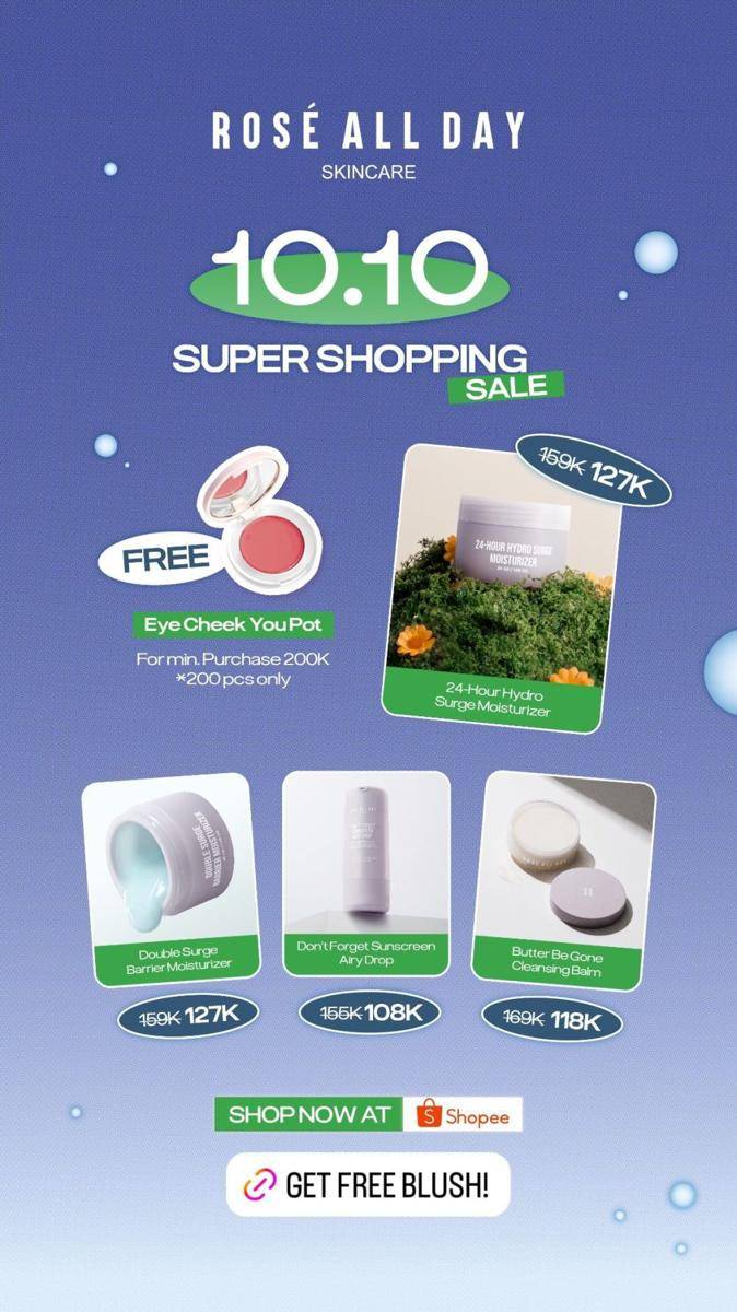 Diskon makeup dan skincare 10.10 (instagram.com/stories/roseallday.skin)