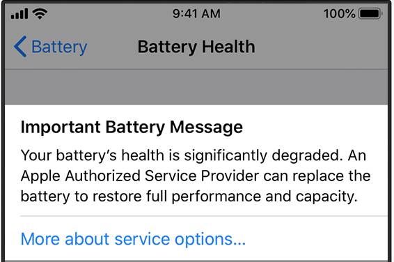 Pemberitahuan indikasi kesehatan baterai menurun drastis (apple.com)