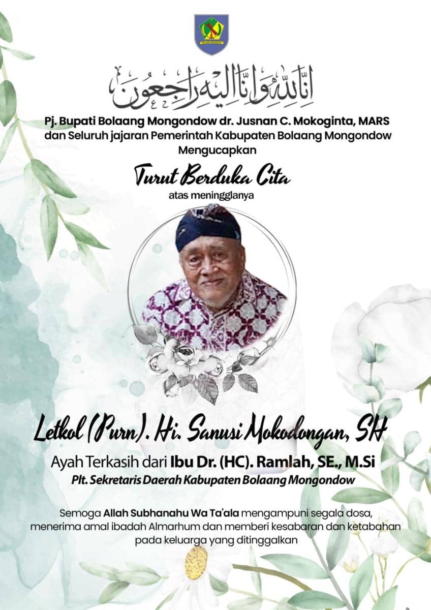 Ayah Plt Sekda Bolmong Ramlah Mokodongan, Sanusi Mokodongan, tewas dalam kebakaran di RT 2 Kelurahan Gogagoman, Kecamatan Kotamobagu Barat, Kota Kotamobagu, Sulawesi Utara, Jumat (11/10/2024). Dok. Pemkab Bolmong