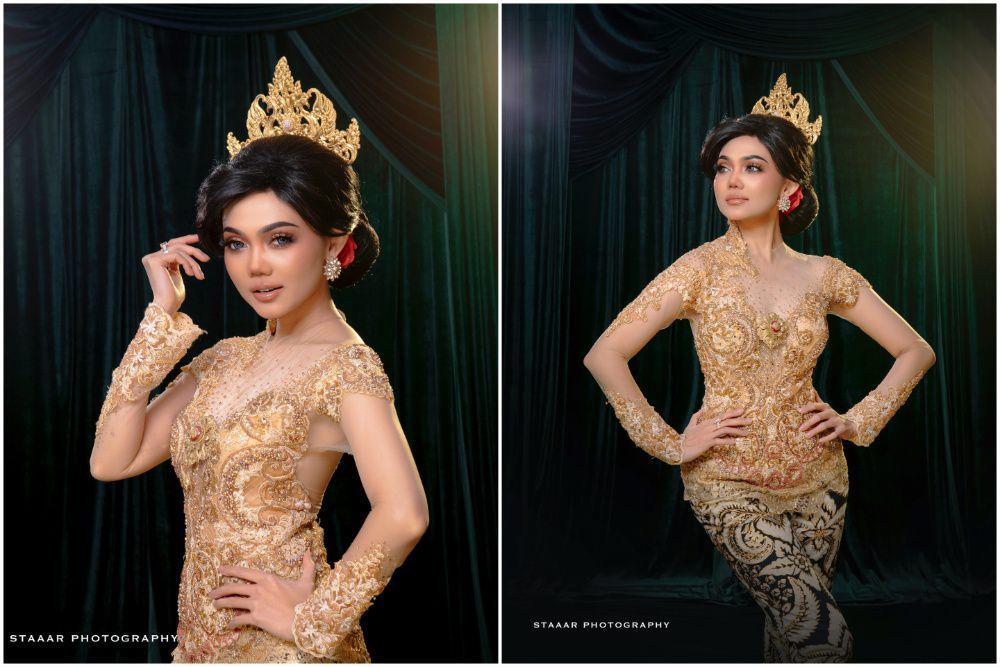 7 Detail Penampilan Rina Nose di Ultah GTV, Anggun Berkebaya Modern!