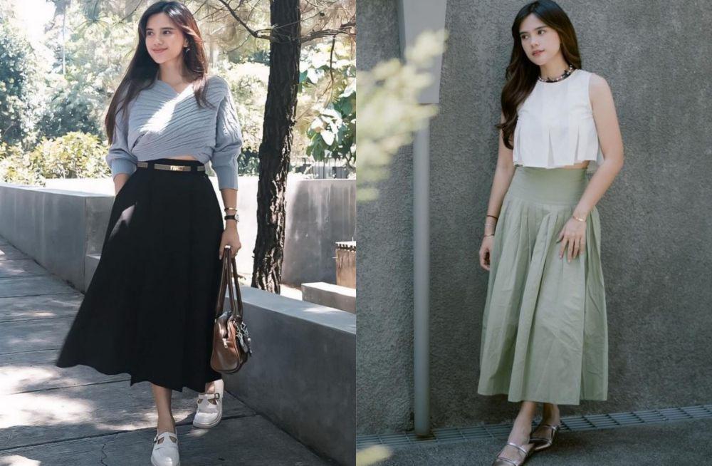 7 Ide Styling Rok Midi ala Audi Marissa, Beragam Look Curi Atensi!