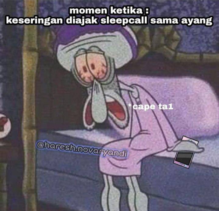 meme sleep call (instagram.com/haresh.novaryandi)
