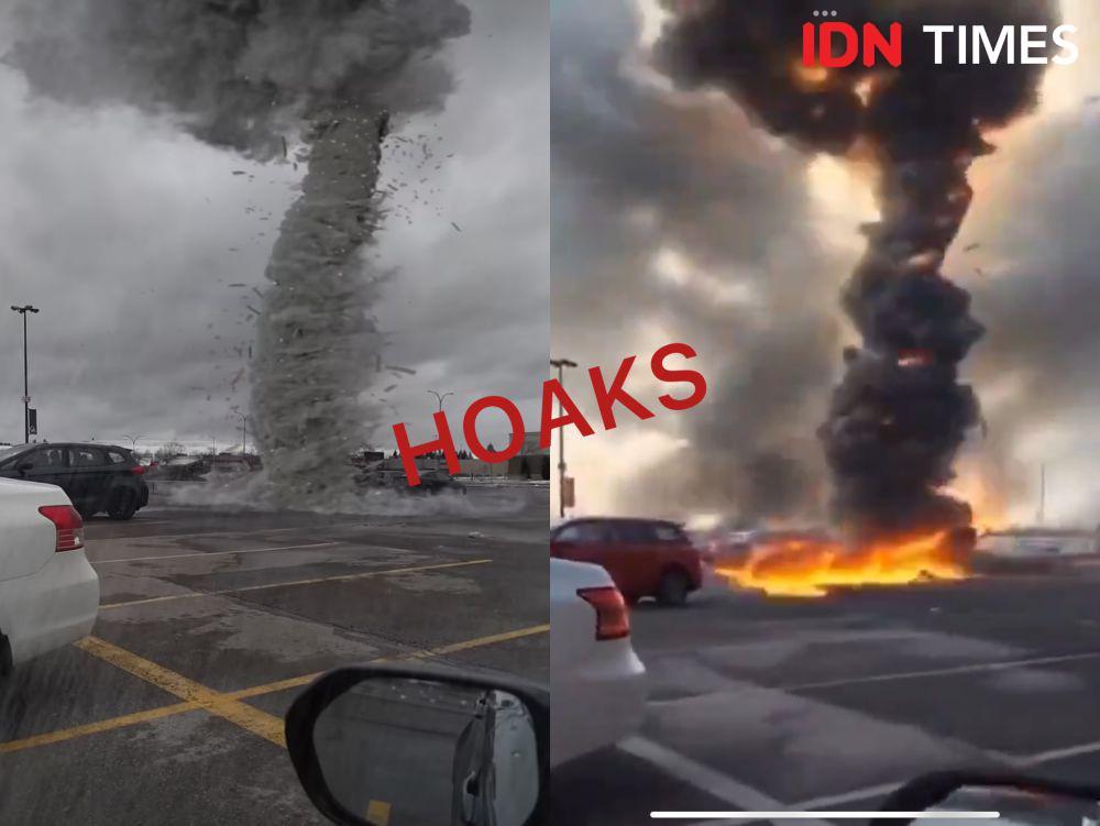 Kesamaan pada dua video hoaks CGI dan AI. (IDN Times/Yuko Utami)