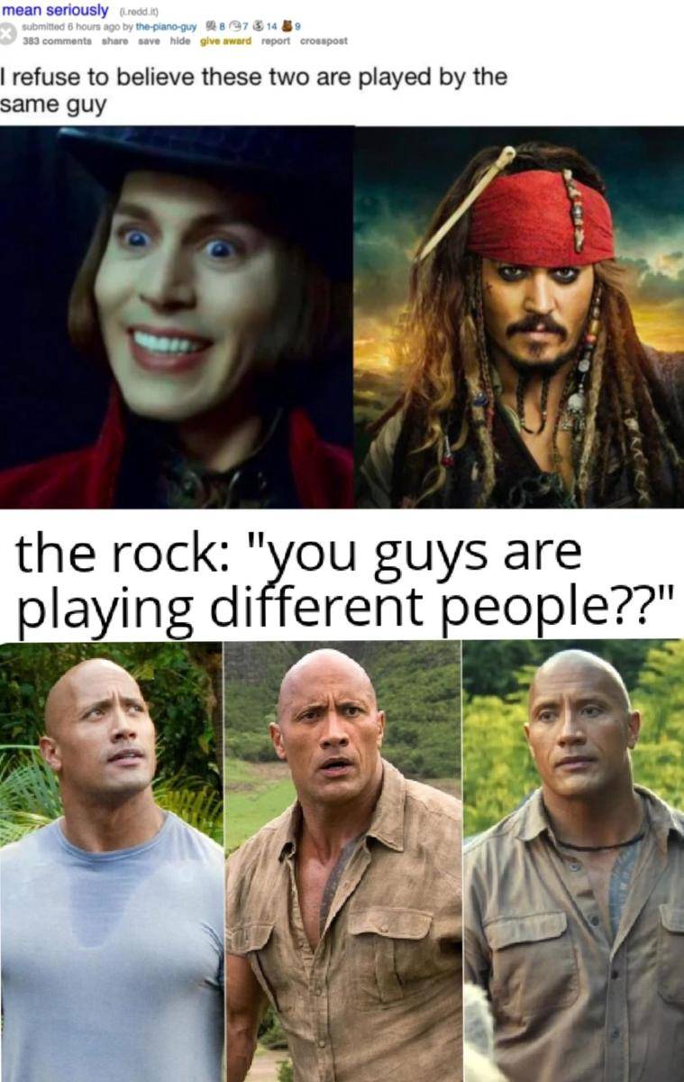 potret meme The Rock paling kocak (reddit.com/user/weirdomain)