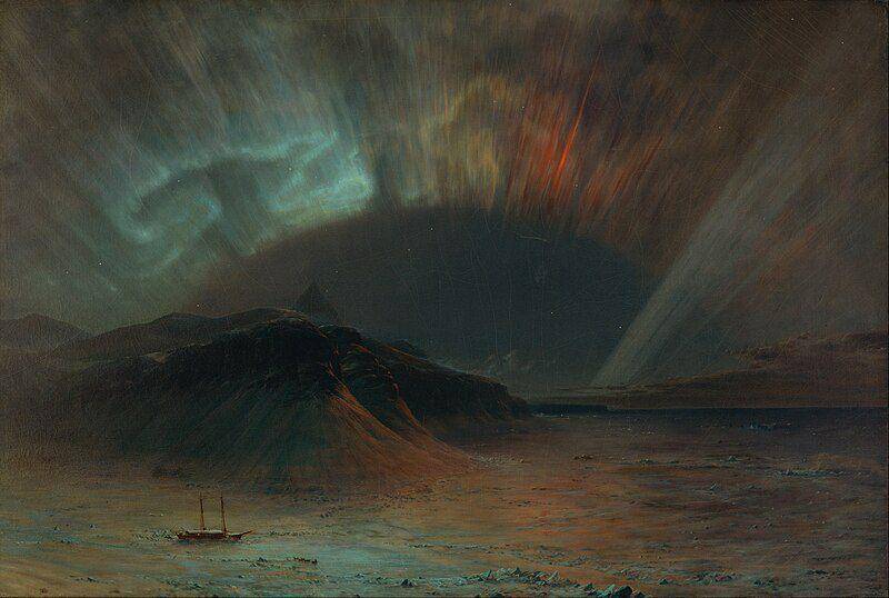lukisan yang menampilkan kesan magis dari aurora (commons.wikimedia.org/Frederic Edwin Church)