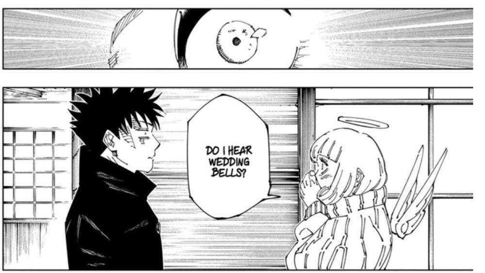 Hana salah paham dengan pernyataan Megumi soal menjadi tangan kanannya. (dok. Viz Media/Jujutsu Kaisen)